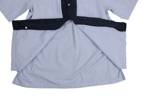 COMME des GARCONS SHIRT Switching Stripe Open Collar Shirt K-159695_012