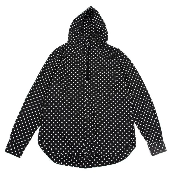 BLACK COMME des GARCONS Dot Print Hooded Shirt Black L K-159697_001