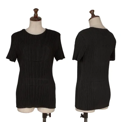 ISSEY MIYAKE Motif Embossed Narrow Pleated T-shirt