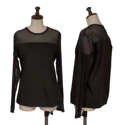 ISSEY MIYAKE See-through Striped Switching T Shirt