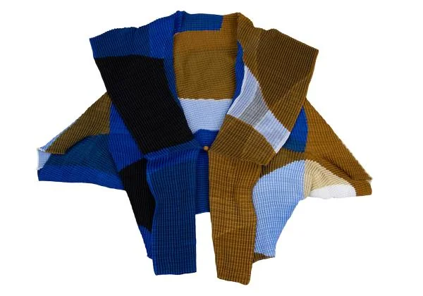 ISSEY MIYAKE  Color Switching Stretch Pleats Cardigan K-159712_002