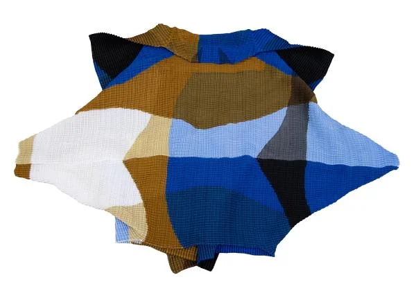 ISSEY MIYAKE  Color Switching Stretch Pleats Cardigan K-159712_009