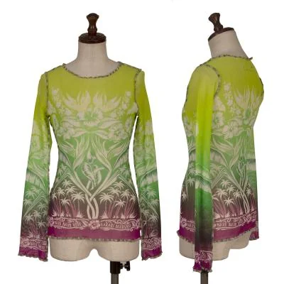 Unbranded Tropical Printed Gradient Mesh T Shirt