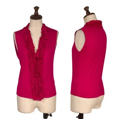 DKNY Frill Lyocell Sleeveless Top