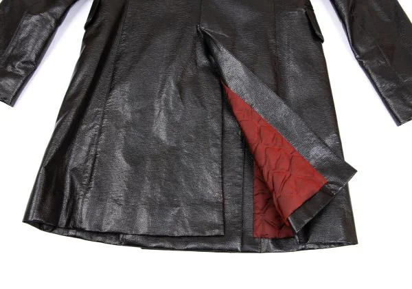 VIVIENNETAM Fur Collar Emboss Synthetic Leather Coat K-159734_016