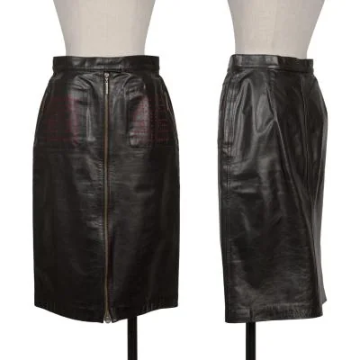 VIVIENNETAM Punching Zip Leather Skirt