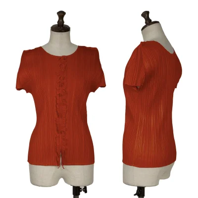 PLEATS PLEASE Cutting Fringe Embellished T-shirt