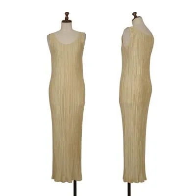 ISSEY MIYAKE Metallic Sleeveless Long Dress