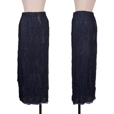 ISSEY MIYAKE Graphic Printed Wrinkle Pleats Layered Skirt