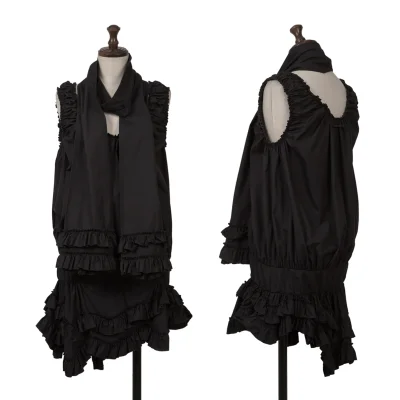 Jean Paul GAULTIER FEMME Frill Shirred Stole Sleeveless Tunic
