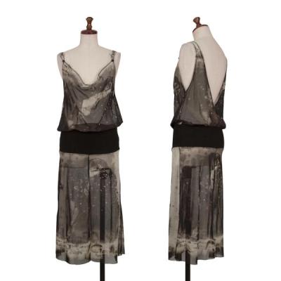 Jean Paul GAULTIER FEMME Collage Printed Mesh Cami Dress