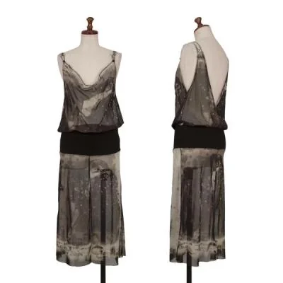 Jean Paul GAULTIER FEMME Collage Printed Mesh Cami Dress