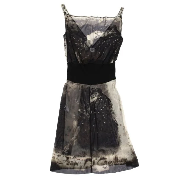 Jean Paul GAULTIER FEMME Collage Printed Mesh Cami Dress K-159753_002