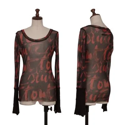 Jean Paul GAULTIER FEMME Drawing Printed Knit Switching Mesh T-shirt