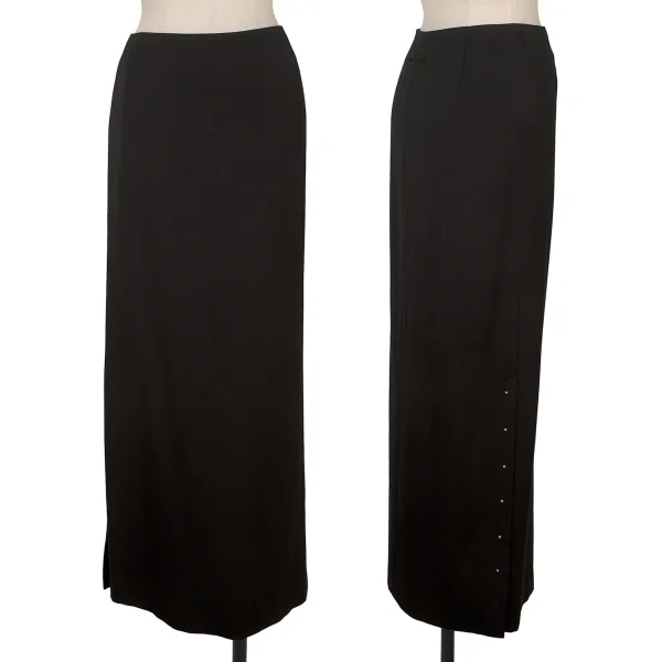 Jean Paul GAULTIER FEMME Wool Bullet Button Long Skirt Black 40 K-159759_001