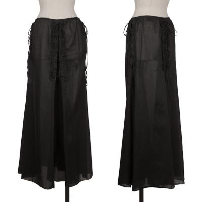 Jean Paul GAULTIER FEMME Lace Up Cotton See-through Skirt