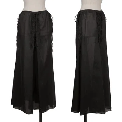 Jean Paul GAULTIER FEMME Lace Up Cotton See-through Skirt