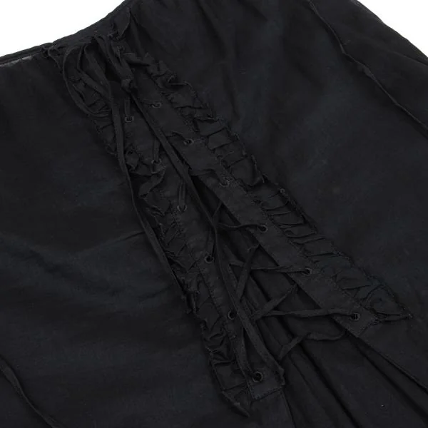 Jean Paul GAULTIER FEMME Lace Up Cotton See-through Skirt K-159760_006