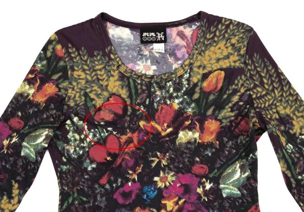 ジャンポールゴルチエJean Paul GAULTIER PARIS フローラルプリント七分袖カットソー 紫マルチ40 K-159764_003