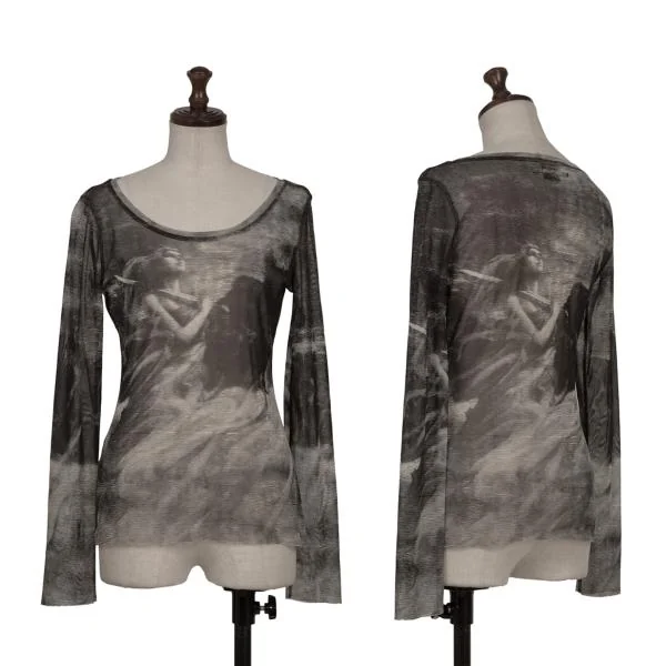 ジャンポールゴルチエJean Paul GAULTIER ギリシャ女神プリントパワーネットカットソー グレー40 K-159766_001