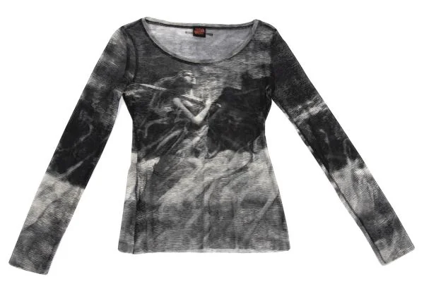 ジャンポールゴルチエJean Paul GAULTIER ギリシャ女神プリントパワーネットカットソー グレー40 K-159766_002