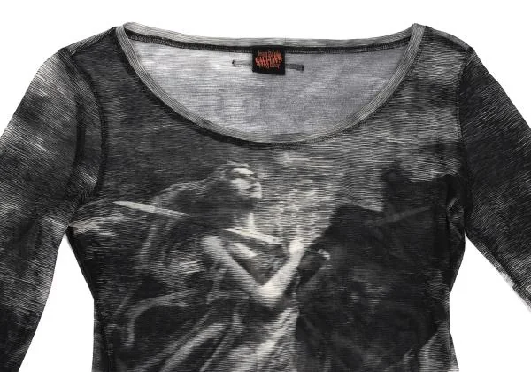 ジャンポールゴルチエJean Paul GAULTIER ギリシャ女神プリントパワーネットカットソー グレー40 K-159766_003