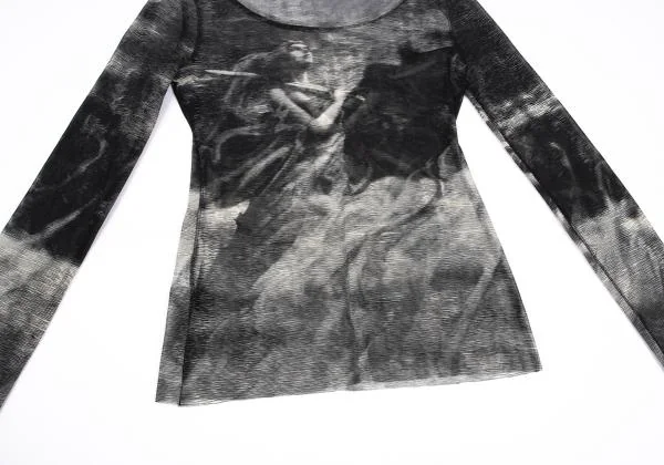 ジャンポールゴルチエJean Paul GAULTIER ギリシャ女神プリントパワーネットカットソー グレー40 K-159766_010