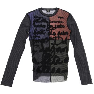 Jean Paul GAULTIER HOMME Knit Lettering Switching Mesh Top