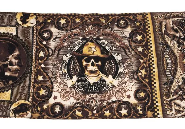 ジャンポールゴルチエJean Paul GAULTIER PARIS ネイティブプリントレザーストリングストール 焦げ茶他40 K-159768_009