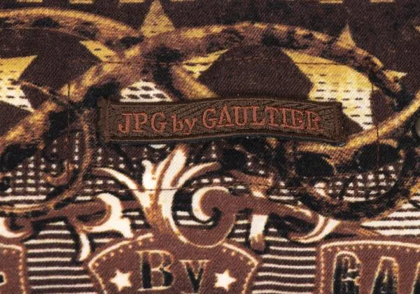 ジャンポールゴルチエJean Paul GAULTIER PARIS ネイティブプリントレザーストリングストール 焦げ茶他40 K-159768_011