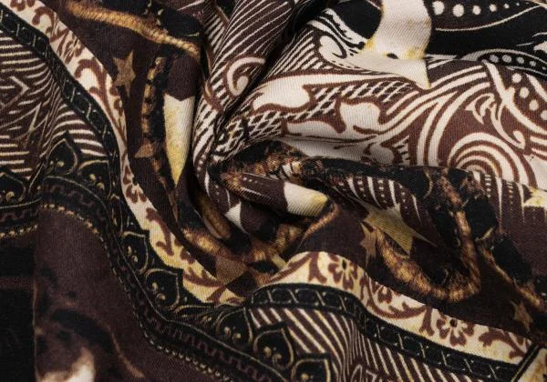 ジャンポールゴルチエJean Paul GAULTIER PARIS ネイティブプリントレザーストリングストール 焦げ茶他40 K-159768_014