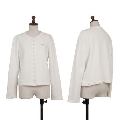 agnes b. Logo Printed Snap Button Cardigan