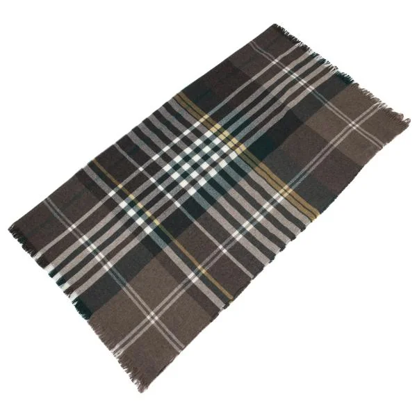 MAX MARA WEEKEND Wool Fringe Check Stole Brown  K-159782_001
