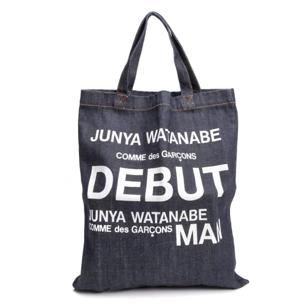 JUNYA WATANABE Logo Printed Denim Tote Bag   K-159785_001