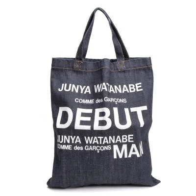 JUNYA WATANABE Logo Printed Denim Tote Bag