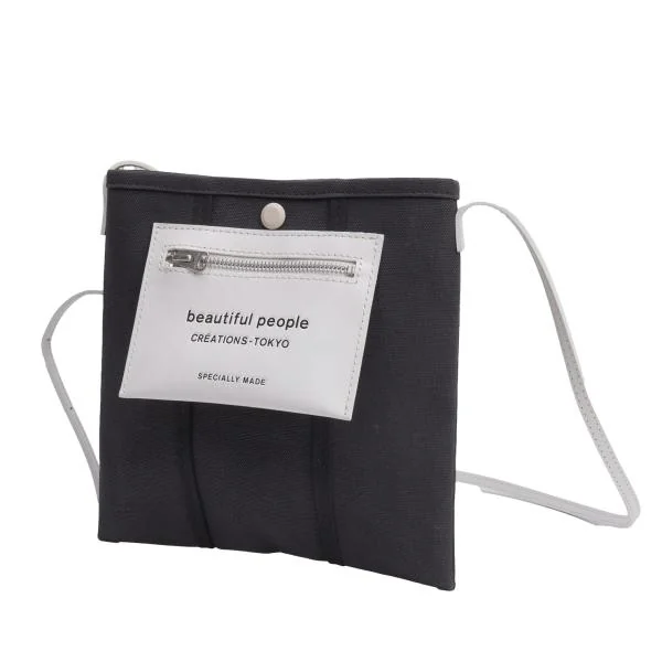 beautiful people Canvas Shoulder Bag Black  K-159786_001