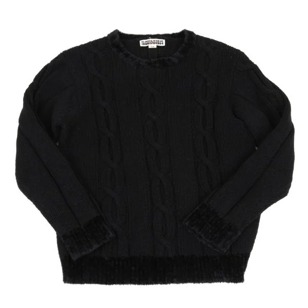 Jean Paul GAULTIER HOMME objet Cable Wool Acrylic Knit Sweater Black F K-159794_001