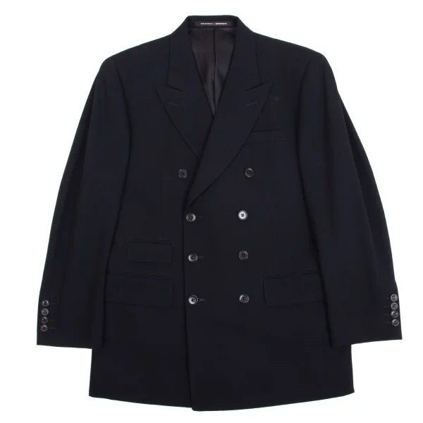 Jean Paul GAULTIER HOMME objet Wool Rayon Double-breasted Jacket Navy 44M K-159797_001