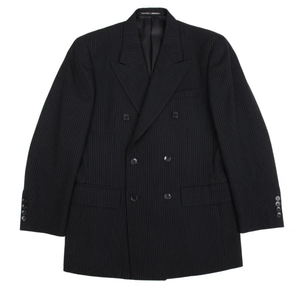 Jean Paul GAULTIER HOMME objet Wool Striped Double-breasted Jacket Navy 44M K-159798_001
