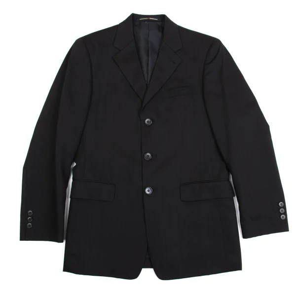 Jean Paul GAULTIER HOMME objet Wool Poly Striped Jacket Black 44 K-159799_001