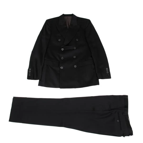Jean Paul GAULTIER HOMME Wool Poly Double Breasted Jacket & Pants Black 48 K-159807_001