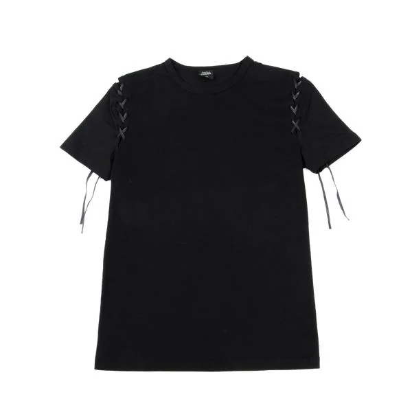 Jean Paul GAULTIER HOMME Lace-up Shoulder T-shirt Black 48 K-159815_001