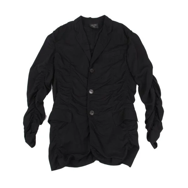 Jean Paul GAULTIER HOMME Wool Rayon Puckering Jacket Black 48 K-159819_001