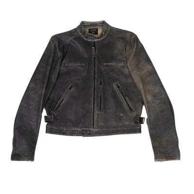 Jean Paul GAULTIER HOMME Crack Lamb Leather Racing Jacket