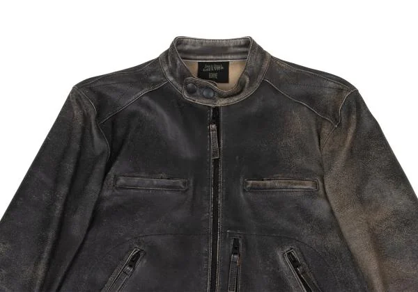 Jean Paul GAULTIER HOMME Crack Lamb Leather Racing Jacket K-159820_002