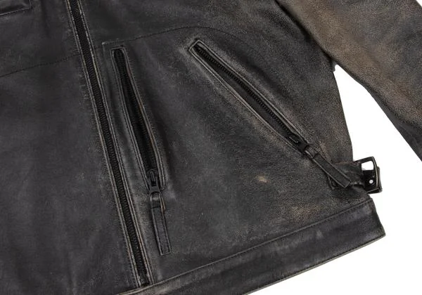 Jean Paul GAULTIER HOMME Crack Lamb Leather Racing Jacket K-159820_015