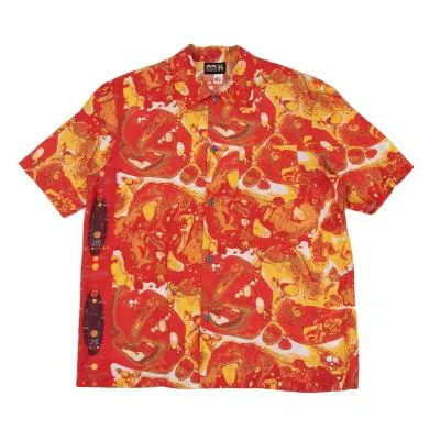 Jean Paul GAULTIER PARIS Rayon Bubble Printed Short Sleeve Shirt