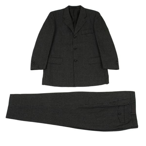 COMME des GARCONS HOMME Wool Striped Weave Jacket & Pants Khaki M K-159831_001