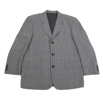 COMME des GARCONS HOMME Wool Cotton Check Woven Jacket