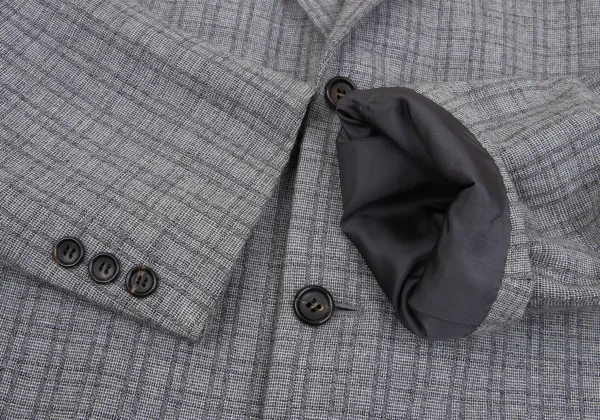 COMME des GARCONS HOMME Wool Cotton Check Woven Jacket K-159835_008
